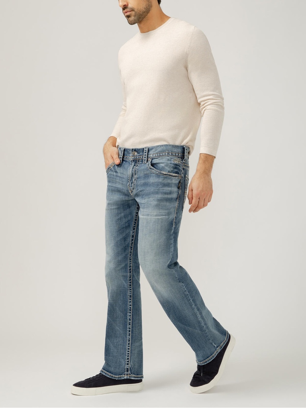 Silver Jeans Zac Style Men's Blue Bootcut Jeans size 38x32